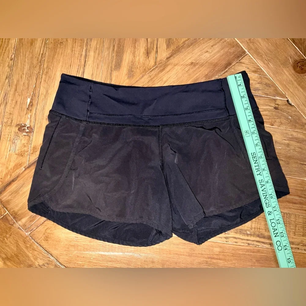 Lululemon Black Run Times Athletic Running Shorts Size 6
